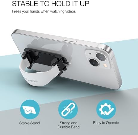 SURITCH 2-in-1 Silicone Phone Grip and Kickstand Holder – Universal Finger Loop Strap for Superior Stability and Comfort, Compatible with i Phone, Samsung, and Most Cases, 3.15″ Black – Premium Drop Protection and Effortless Hands-Free Viewing Solution