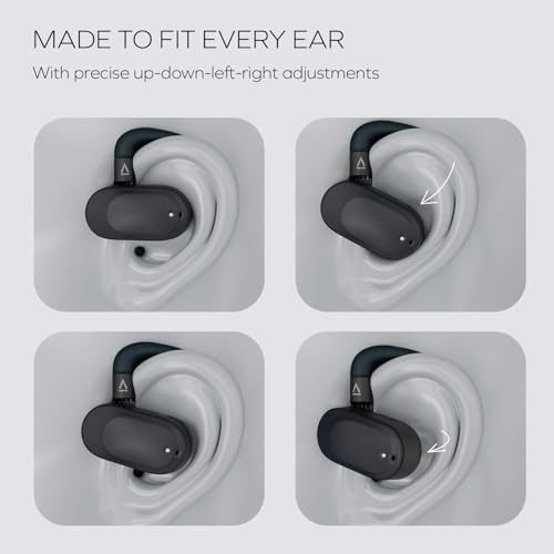 Creative Outlier Go Wireless Open-Ear Headphones – Experience Unmatched Comfort with Adjustable Ear Hooks, 26-Hour Playtime, Bluetooth 5.4 Connectivity for Seamless Streaming, and IPX4 Water-Resistant Design Perfect for Active Lifestyles, Enjoy Superior Audio Clarity for Calls in Trendy Dark Blue