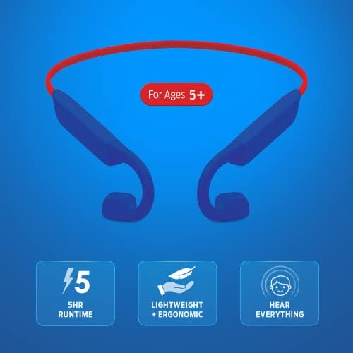 Helix Air Jammers Kids Bluetooth Headphones – Lightweight Open Ear Design for Safe Sound Enjoyment with Volume Limiting Technology, Perfect for Active Young Listeners