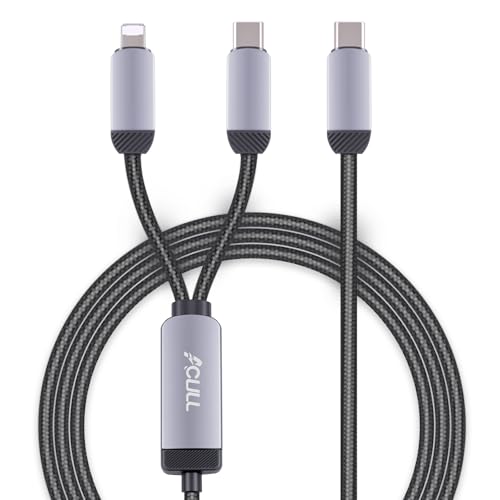 Versatile 2-in-1 USB C Cable – 6.9 FT Fast Charging Cord with Durable Nylon Braided Design, Dual Connector for USB-C & i OS Devices – Maximum Compatibility for Android and Apple Gadgets, Perfect for Home and Travel Charging Solutions