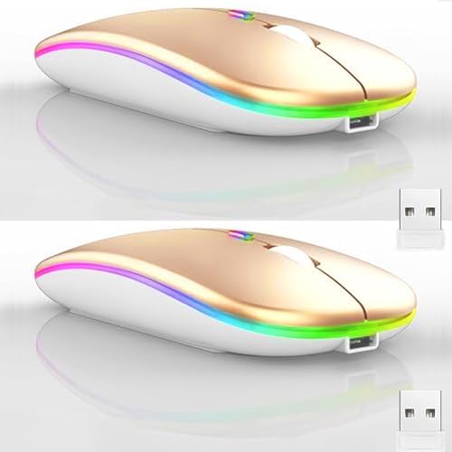 Seamless Productivity with 3 Pack Rosy Glow Red Wireless Bluetooth Mouse – Rechargeable, Silent, and Slim Dual Mode Mice for Laptop, Desktop, i Pad, and Mac – Perfect for On-the-Go Professionals and Students