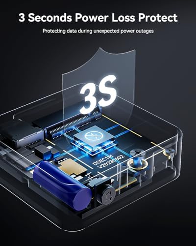 Ultra-Fast DOCKCASE 2230 M.2 NVMe SSD Enclosure with Power Loss Protection – Premium USB 3.2 Gen 2 Type-C Adapter for Enhanced Data Security and Speed, Compatible with NVMe PCIe SSDs, M-Key/B+M Key Support, Sleek Grey Design for Tech Enthusiasts and Gamers