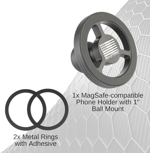 Magnetic Smartphone Dash Mount – Bulletpoint Mounting Solutions Mag Safe-Compatible Holder with Versatile 1-Inch Ball Attachment for Superior Stability and Safety – Quick Installation and Stylish Design Enhancing Your Driving Experience