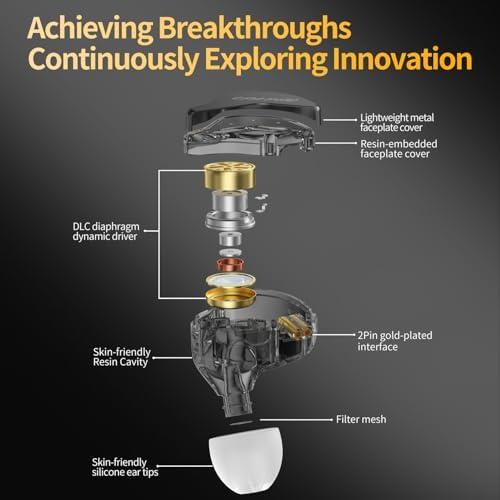 Professional CCA CRA PRO In-Ear Monitor Headphones – Unmatched Audio Clarity with Advanced DLC Diaphragm Dynamic Driver for Deep, Resonant Bass – Ideal for Musicians, DJs, and Sound Engineers – Ultra-Lightweight Design for Long-Term Comfort and Broad Device Compatibility for Studio and Live Performances