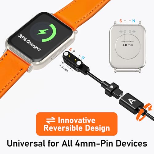 Revolutionary Dual-Pack AB284 Magnetic Reversible Charger – Fast 2.84 mm Pin-Pitch Cable for Smartwatches & Bone Conduction Headphones – Superior Durability & Convenience for Tech Savvy Users – Hassle-Free Power Solution for On-the-Go Lifestyles