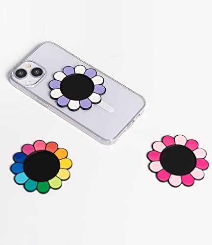 Metisinno Iridescent Magnetic Base for Mag Safe: Enhance Your Phone Experience with Rainbow-Compatible Pop Socket Attachment – Perfect for i Phone 16, 15, 14, 13, and 12 Series Cases, Effortless Magnetic Grip and Fast Charging Solution