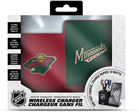 SOAR NHL Wireless Charging Station and Desk Organizer – Premium Qi Fast Charger with Team Logo for Sports Fans, Sleek Accessory Holder for a Tidy Workspace, Perfect for Phones and Essentials