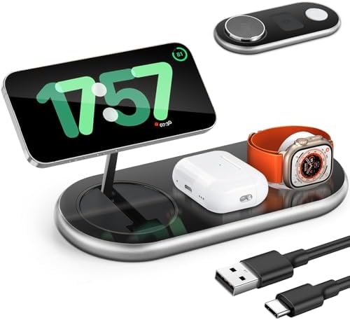 3-in-1 Qi2 Wireless Charging Station for Apple Devices – Fast Charging Dock for i Phone 12-16 Pro Max, Apple Watch Series 1-9 Ultra, and Air Pods 2-3 – Sleek, Compact Design for an Organized Workspace and Effortless Power Solutions