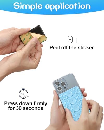 Revolutionary Silicone Octo Suction Cup Buddy Phone Mount – Hands-Free Multi-Function Grip for i Phone & Android Devices (Vibrant Blue, 5-Pack) – Ultimate Solution for Secure Navigation and Engaging Media Viewing