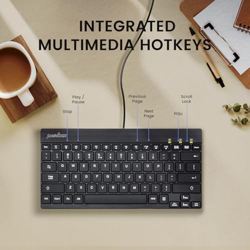Elevate Your Typing Experience with the Perixx PERIBOARD-326 Wired Mini Backlit USB Keyboard – Compact Design, Low Profile Keys, and Adjustable Lighting for Optimal Comfort and Productivity at Home or On-the-Go