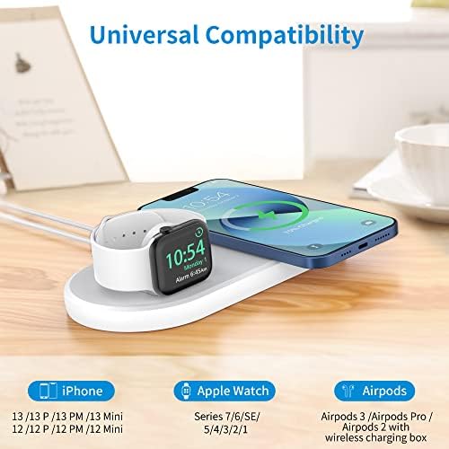 SOKUSIN Stand for Apple Watch and iPhone – 2 in 1 Charging Stand Holder Dock for iPhone iWatch Mag Safe Charger Compatible with All Apple Watch 10 9 8 Series & iPhone 16 15 14 13/AirPods Magnetic Case – Enhanced Compatibility and Speed