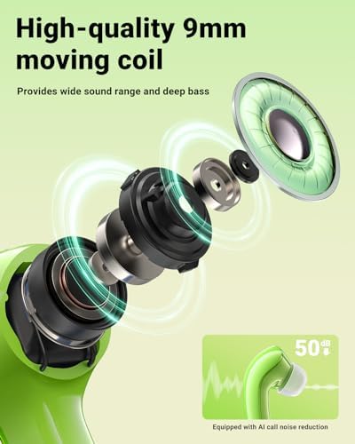 ACEFAST T9 True Wireless Bluetooth Earbuds – Advanced 5.3 Connectivity with Enhanced ENC Noise Cancellation for Optimal Sound Experience, 30-Hour Battery Life, and IPX4 Waterproof Design – Elegant White Finish with Integrated Microphone and LED Battery Display for Effortless Calls and Music Enjoyment Anywhere