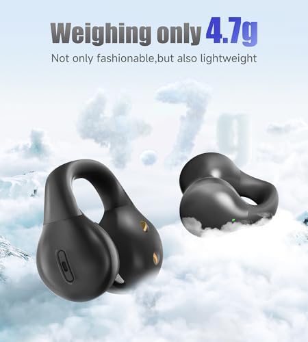 King Lucky i21 Purple Bluetooth 5.3 Open Ear Clip-On Earbuds – Advanced Noise Cancellation & IPX4 Waterproof Design for Small Ears and Glasses Wearers – Perfect for Active Lifestyles & Hands-Free Calls