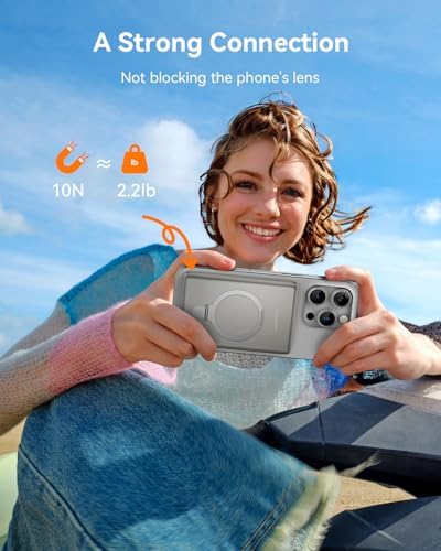 Revolutionize Your Mobile Charging with the Kuulaa 10,000 m Ah Mag Safe Power Bank – Ultra-Slim, 20 W PD Fast Charging, Wireless & Portable with Kickstand and LED Display for i Phone 16/15/14/13/12 Series (Grey) – Seamless Compatibility and Enhanced Versatility