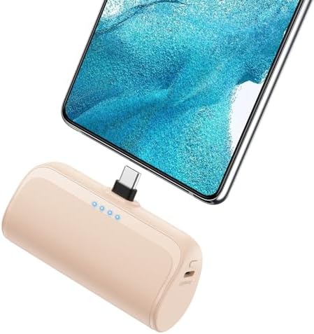 Ultra-Compact 5200 m Ah USB C Power Bank – Fast Charging Mini Portable Charger for i Phone 16/16 Plus/15/15 Plus/15 Pro Max, Galaxy S25/S24, i Pad, and Android Devices – Essential Power Solution for On-the-Go Charging