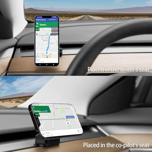 15 W Wireless Fast Charging Magnetic Phone Mount for Tesla Model Y & Model 3 – Ultimate Holder for i Phone 12-16 & Android Devices, Includes 5 ft USB-C Cable, Perfect for Safe Navigation and Hands-Free Use – Modern Tesla Accessory