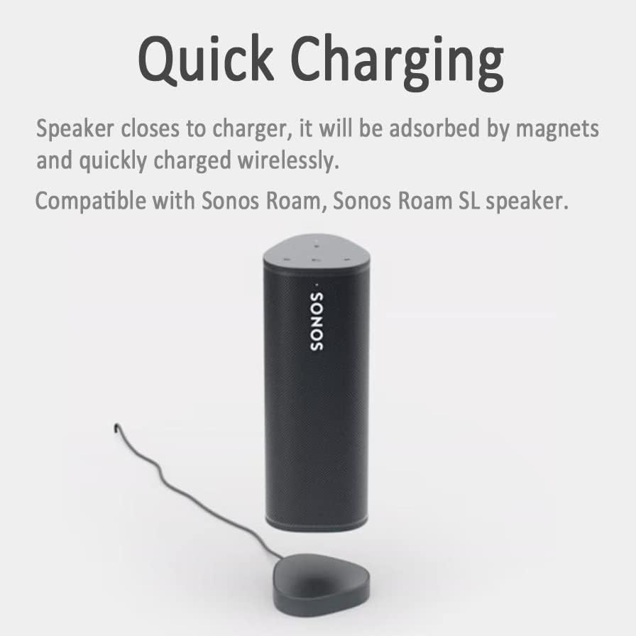 Magnetic Fast Charging Dock for Sonos Roam & Roam SL – Effortless Wireless Power-Up Solution with Sleek Design, Enhanced Durability, and Bluetooth Speaker Compatibility for Seamless Listening Experience