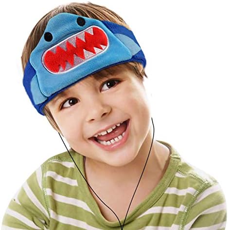 Contixo H1 Shark-Themed Kids Headphones – Safe 85 d B Volume Limiting for Optimal Hearing Protection – Soft, Washable Fleece Headband for Ultimate Comfort – Perfect Travel Headphones for Young Audiophiles – Compatible with Tablets and Smartphones for Versatile Listening