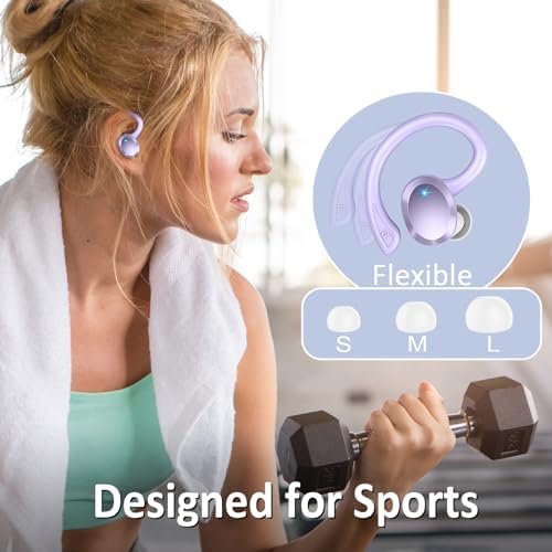 Premium Bluetooth 5.3 Wireless Earbuds – IP7 Waterproof Sport Headphones with 48-Hour Battery Life, Noise-Cancelling Mic, and 3 D Hi-Fi Stereo for Ultimate Workout Performance – Perfect for Running and Gym Enthusiasts