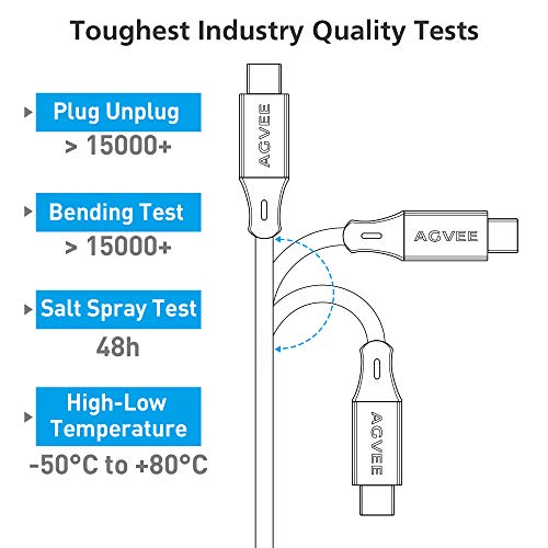 AGVEE 15 ft Braided USB-C Charging Cable – Dual Pack of Extra Long Type-C Cords for Rapid Charging Android Devices, Tangle-Free Durability, Perfect for Samsung S10, S9, and Note Series – Elevate Your Charging Experience with Reliable Performance and Seamless Connectivity