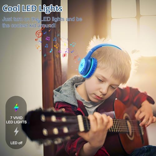 Discover Voopwink’s Safe and Stylish Blue Over-Ear Wired Headphones for Kids – Volume-Limited with Integrated Microphone, Perfect for Tablets and Travel, Ideal for Learning and Enjoyment.