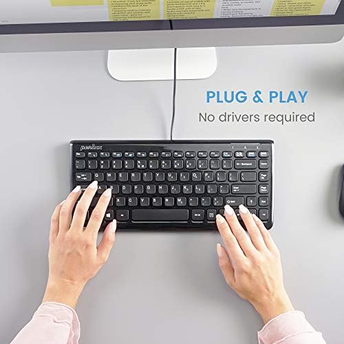 Maximize Your Workspace Efficiency with the Perixx PERIBOARD-407 B US Wired USB Mini Keyboard – Compact Design with 11 Hotkeys for Instant Access – Sleek Glossy Black Finish for Modern Aesthetic – Perfect for Home, Office, and Travel Use – US English Layout for Seamless Typing Experience – Durable Performance Without Batteries