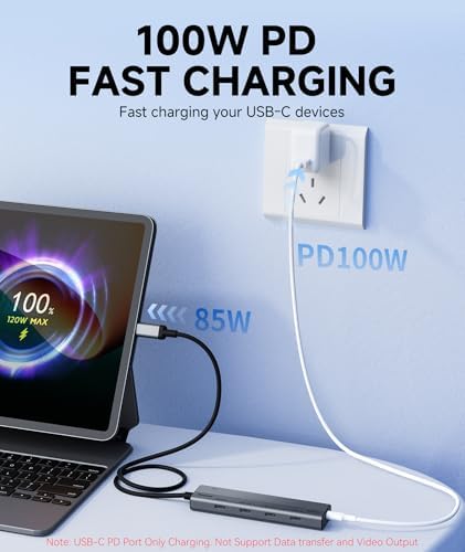 Revolutionize Your Connectivity with the Aceele 10 Gbps USB C Hub Splitter – Ultimate 4-Port Adapter Featuring Dual USB-A 3.2 & USB-C 3.2 for Mac Book Pro, i Mac, i Pad – High-Efficiency 100 W Power Delivery Charging – Seamless Device Integration for Swift File Transfers and Enhanced Productivity