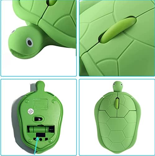 Adorable Green Turtle Wireless Mouse – Ergonomic & Lightweight Travel Companion with Silent Click for PCs, Laptops & Macs – Perfect Gift for Kids, Students & Professionals – Fun Animal Design for a Charming Workspace