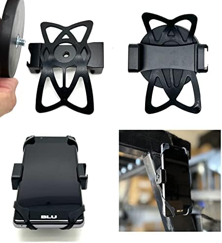 Ultra-Rugged Magnetic Aluminum Smartphone Mount with Safety Tether – Perfect for Motorcycle, Snowmobile, Forklift, and Gym Use – Universal Compatibility for All Smartphones – Secure Grip for Reliable Hands-Free Access