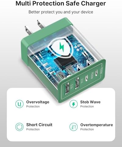 Aiminu 40 W 4-Port USB C Wall Charger Block 3-Pack – Efficient PD Fast Charging Solution for i Phone 15/14/13/12/11/Pro Max, i Pad & Android Devices – Ideal for Home, Travel, and Multi-Device Power Needs