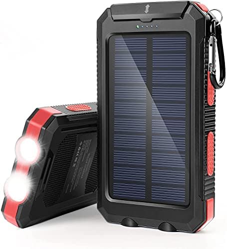 High-Capacity 38,800 m Ah Suscell Solar Power Bank – Dual USB Fast Charging with Enhanced Compatibility for i Phone and Samsung Galaxy – Essential Hiking and Camping Accessory with Emergency LED Flashlights for Safety and Eco-Friendly Solar Charging