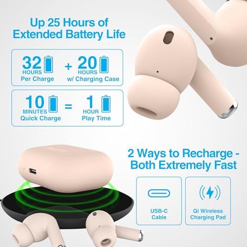 Naztech Xpods PRO True Wireless Earbuds – Advanced Noise Cancelling Sports Earbuds with Touch Control, IPX4 Waterproof Design, High-Definition Sound, Secure Fit for Active Lifestyles, Wireless Charging Case Included – Red Edition for Enhanced Mobility and Performance