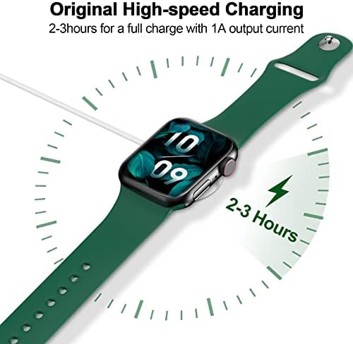 Magnetic Fast Charging Cable for Apple Watch – Portable 1.6 FT Wireless Charger Compatible with All i Watch Series Ultra/10/9/8/7/6/SE/SE2/5/4/3 – Quick Connection & Enhanced Durability for Effortless Charging