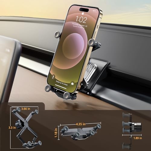 ELOHEI Premium Gravity Phone Holder for Tesla Model Y & Model 3 (2020-2024) – Custom Fit Smartphone Mount for Ultimate Driving Convenience – Tool-Free Installation & Versatile Compatibility – Sleek Black Finish to Complement Tesla’s Modern Interior – Enhance Safety with Hands-Free Navigation & Communication