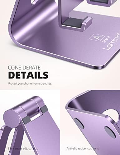 Lamicall Ergonomic Adjustable Smartphone Stand – Versatile Hands-Free Dock for i Phone 16, 15, 14, Plus, Pro Max, 13, 12, X, XS & All Android Phones (4-8″) – Sleek Black Finish with Anti-Slip Grip for Enhanced Efficiency and Comfort at Home or Office – Optimize Your Workspace with Customizable Viewing Angles and Superior Stability