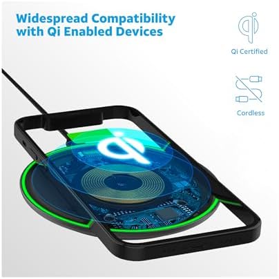 AT&T 15 W Qi-Certified Wireless Charging Pad – Rapid Power Solution for All Qi-Enabled Devices, Sleek White Aesthetic with Premium USB-C Input, Ideal for Seamless Home & Office Charging Experience