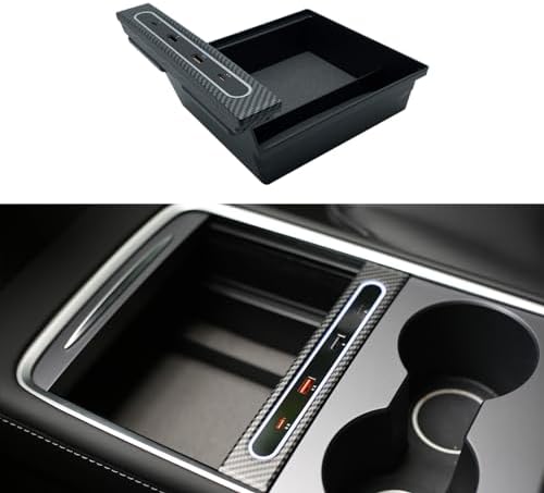 Transform Your Tesla Model 3/Y with the Ultimate USB Hub – Multi-Port Charger with Tricolor LED for 2021-2023 Models – Fast Charging Solution for All Your Devices – Stylish Interior Accessory for Seamless Connectivity