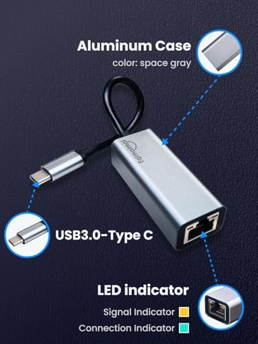 Elevate Your Workspace with the Ultimate USB-C Ethernet Adapter: 100 W Fast Charging Hub for Seamless Multiport Connectivity – Perfect for Laptops, Mac Books & Chromebooks – Experience Blazing Gigabit Ethernet Speeds & 5 GB USB 3.0 for Quick Data Transfer & Effortless Media Management