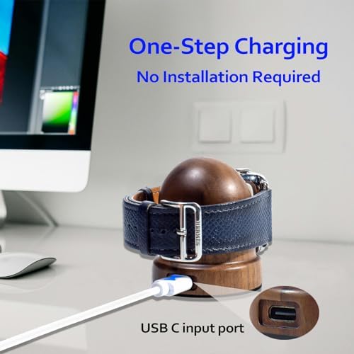Sapele Wood Magnetic Charging Dock for Apple Watch – Elegant Fast-Charging Stand for Series 1-10, SE, and Ultra Models – Stylish and Portable Smartwatch Accessory for Home & Travel – Unique Durability and Chic Aesthetic Combined