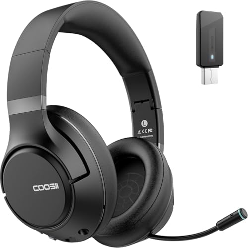 Elevate Your Audio Experience with H300 Wireless Noise Cancelling Over-Ear Headphones – Premium Bluetooth Connectivity, Retractable Microphone for Crystal-Clear Calls, Convenient Mute Function, and USB Dongle for Seamless Laptop Integration – Perfect for Professionals in Stylish Black