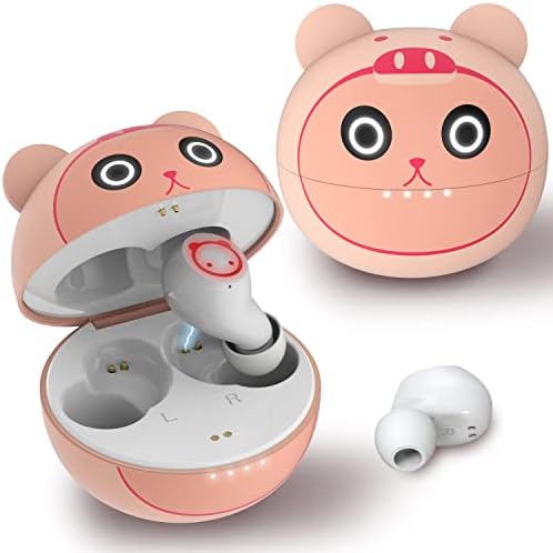 Charming Bluetooth Earbuds for Kids – Waterproof Noise-Cancelling In-Ear Headphones with Adorable Pig and Cat Designs – Comfortable Stereo Sound Perfect for Young Music Lovers and Learning – Durable, Easy-to-Clean Wireless Headset with Broad Device Compatibility – Engage Your Child’s Audio Experience with Fun and Functionality
