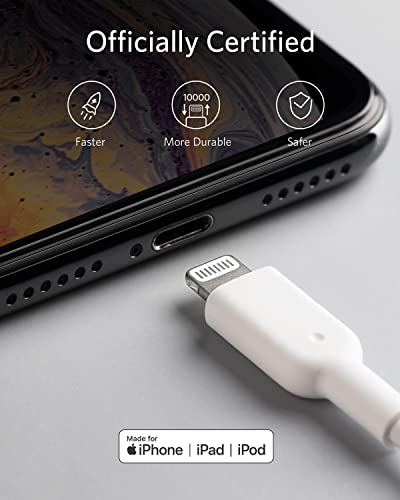 Powerline II Lightning Cable by Anker – MFi Certified 3 FT USB Charging & Sync Cord for i Phone 11, SE, Xs, XR, and More – Durable, High-Speed Data Transfer, Tangle-Free Design for Everyday Convenience and Travel