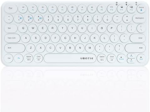 UBOTIE Wireless Colorful Slim Bluetooth Keyboard – Portable 78-Key Compact Design with Silent Scissor Switches and Elegant Round Keycaps for Tablets, Laptops, and Smartphones – Ultimate Typing Comfort and Style
