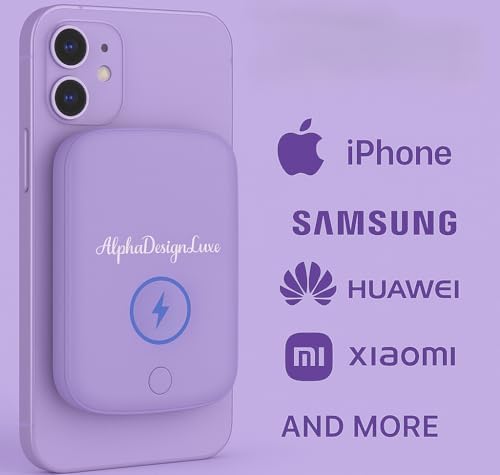 Magnetic 10,000 m Ah Power Bank – Ultra-Fast Wireless Charger for i Phone, Samsung, Android, Huawei, Xiaomi – Sleek Pink Portable Battery Pack with Mag Safe Compatibility for Effortless On-the-Go Charging