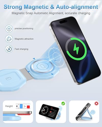 Ultimate 3-in-1 Magnetic Wireless Charging Station for Apple Devices – Foldable Travel Charger for i Phone 16/15/14/13/12 Pro Max, Apple Watch & Air Pods – Fast, Efficient, and Stylish Power Solution for On-the-Go Charging