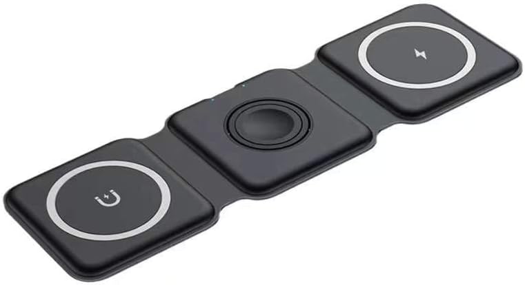 Revolutionize Your Charging Experience with the Advanced 3-in-1 Wireless Charger for i Phone, Apple Watch, and Air Pods – Portable Magnetic Mag-Safe Station for i Phone 12-16 – Fast, Efficient Charging in Sleek Black Design for On-the-Go Lifestyle