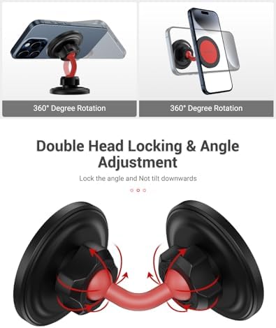 Magnetic Gym Phone Holder for Mag Safe – Ultimate Hands-Free Workout Accessory with Dual Ball Head for Optimal Viewing – Securely Supports i Phone 12 to 16 Pro Max & All Smartphones – Elevate Your Fitness Routine with Seamless Connectivity and Stability