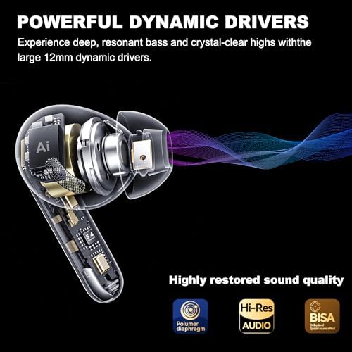 AI-Powered Translation Wireless Earbuds with Bluetooth 5.4 – Effortless Communication Across 144 Languages, Smart Touch Control, and Comfortable Ergonomic Fit for Travelers & Language Enthusiasts – Superior Battery Life for Business and Leisure Use