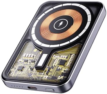 Ultra-Fast Magnetic Wireless Power Bank – 15 W Mag Safe-Compatible Portable Charger for i Phone 15/14/13/12/11/X | 5000 m Ah PD 20 W | Sleek Silver Design for Effortless Charging on the Go