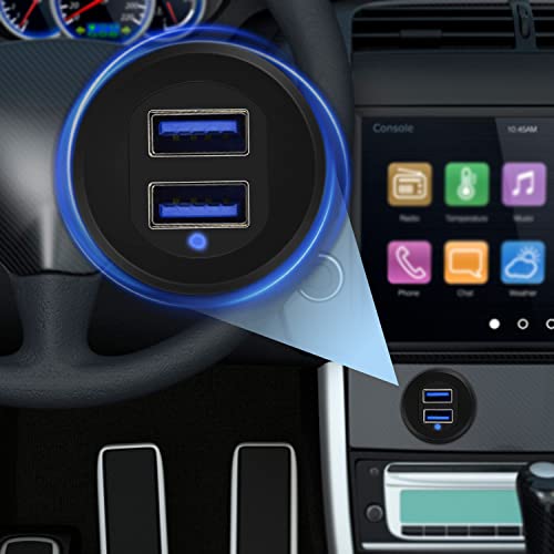 Revolutionize Your Vehicle’s Connectivity with the Type C 3.1 & USB 3.0 Flush Mount Extension Cable – 1-Foot Waterproof Dashboard Solution for Cars, Boats, and Motorcycles with Built-in LED Indicator for Enhanced Visibility and Fast Data Transfer